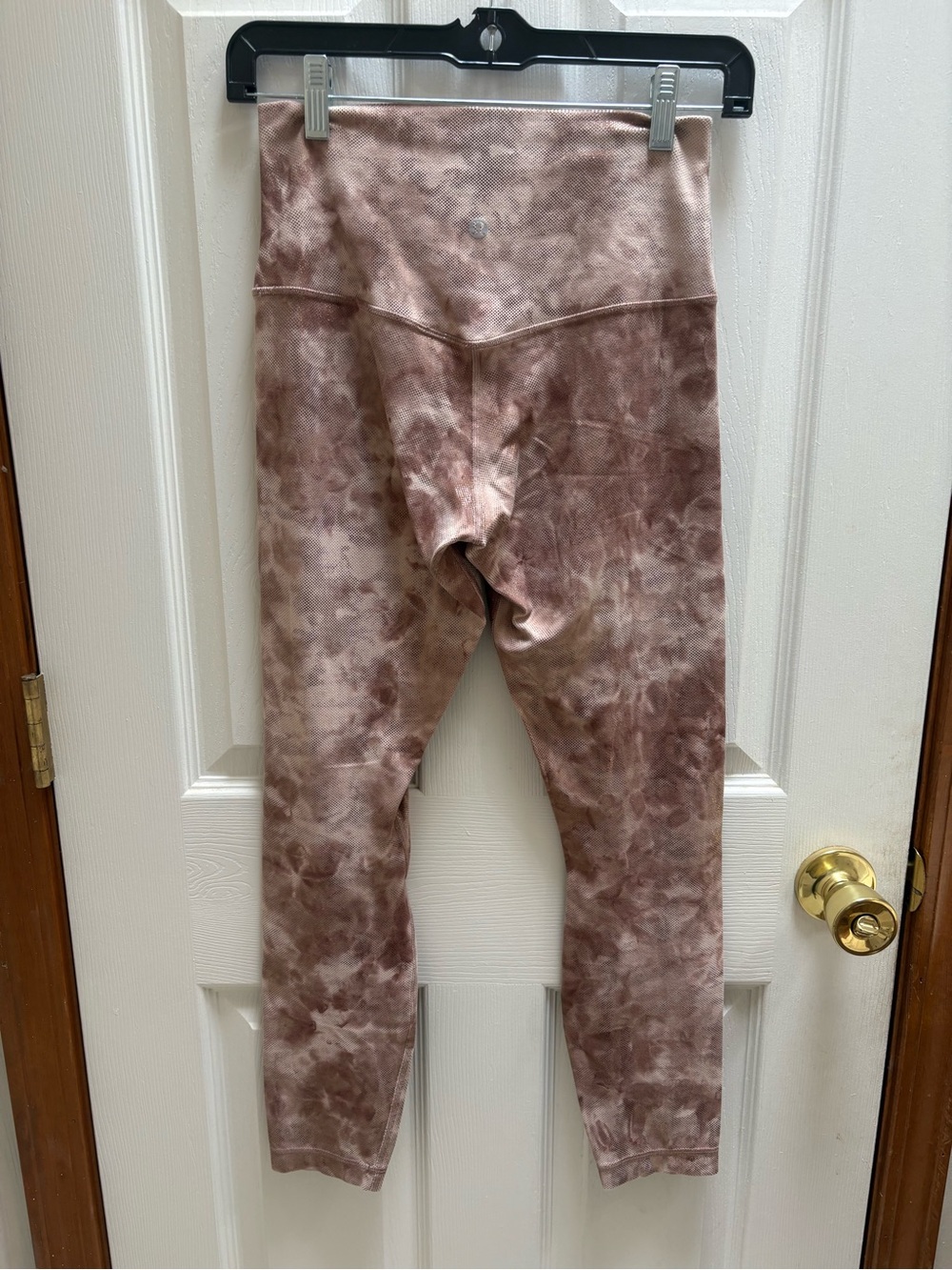 lululemon full length High-Waist Leggings - brown tye dye with gold shimmer
